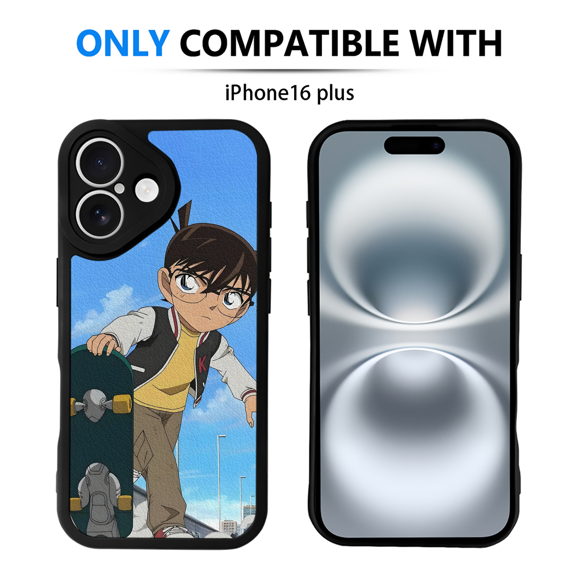 （画像用） 名探偵コナン Detective Conan 【iPhone 16シリーズ対応】シリコンスマホケース（レザー調） 材質：シリコン